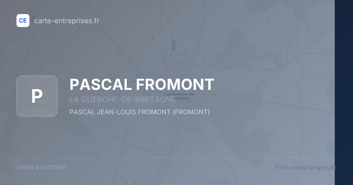 PASCAL FROMONT — 424611960 — fiche entreprise