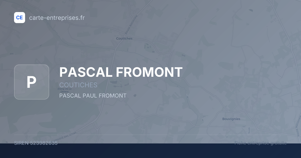 PASCAL FROMONT — 523982635 — fiche entreprise