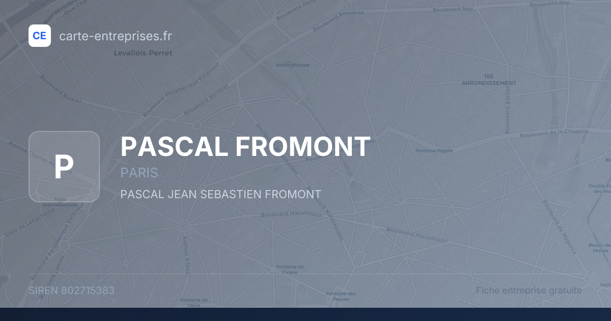 PASCAL FROMONT — 802715383 — fiche entreprise