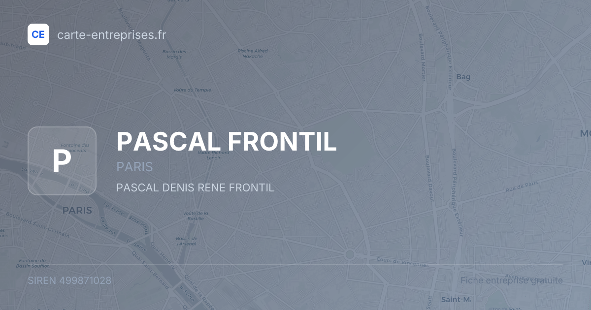 PASCAL FRONTIL — 499871028 — fiche entreprise