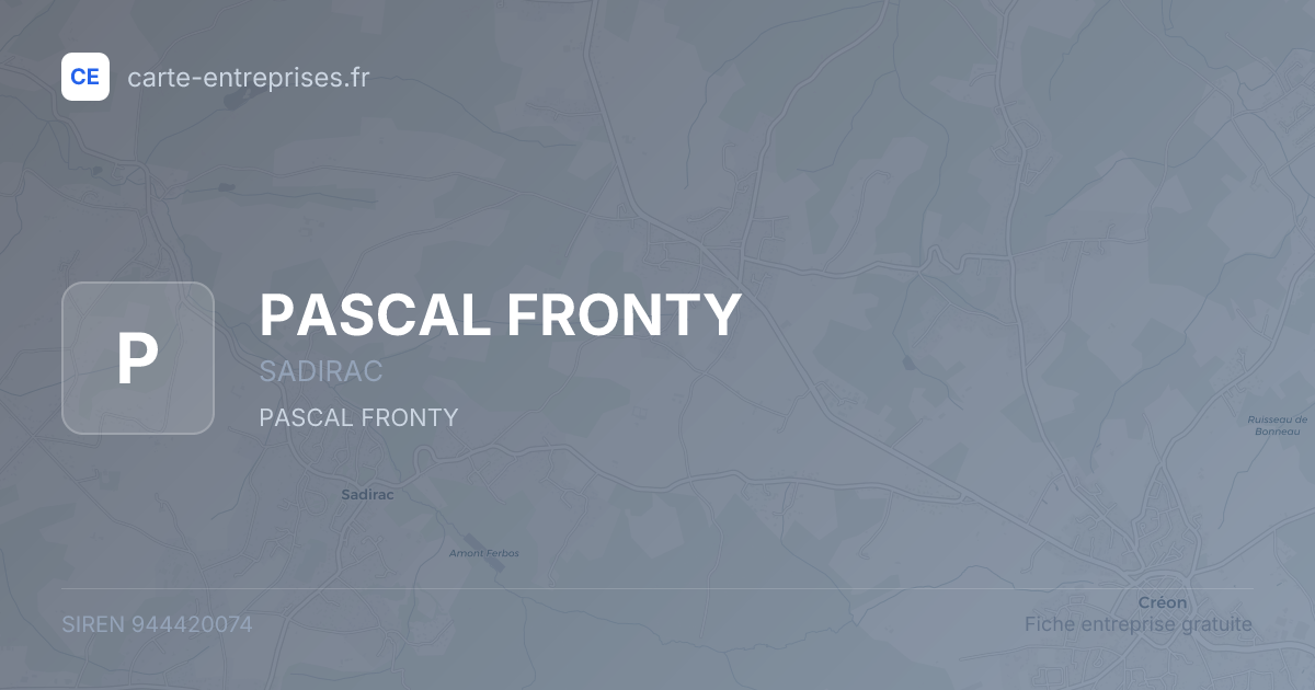 PASCAL FRONTY — 944420074 — fiche entreprise