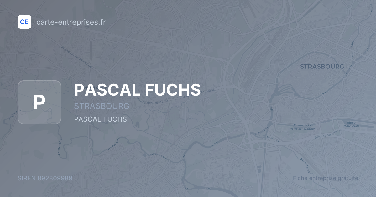 PASCAL FUCHS — 892809989 — fiche entreprise