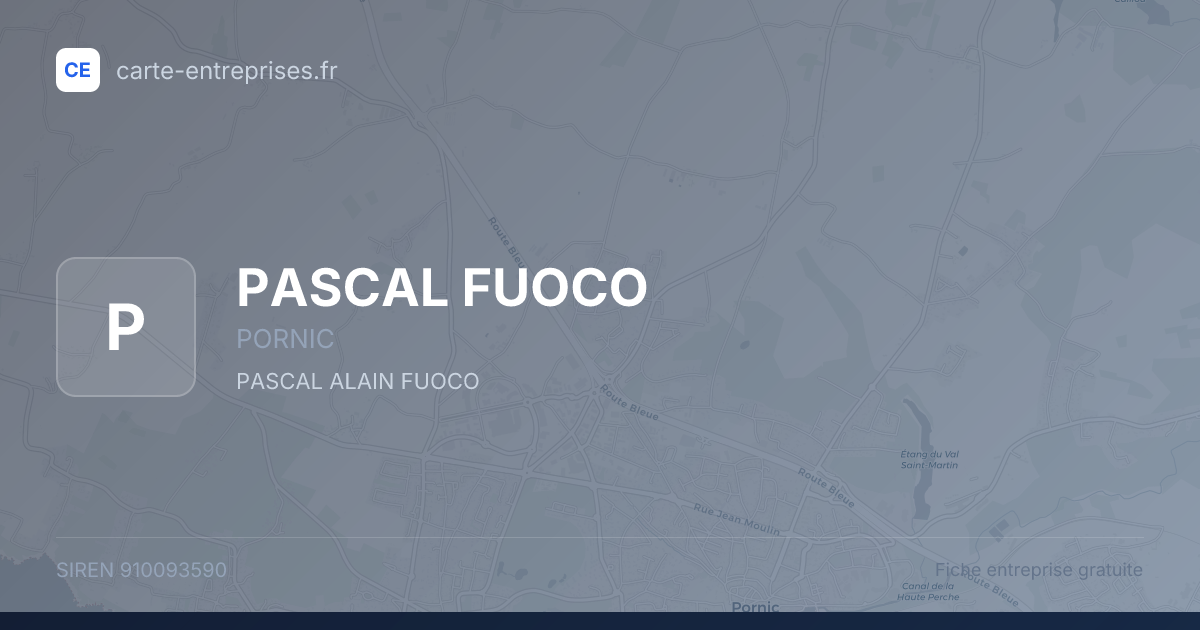 PASCAL FUOCO — 910093590 — fiche entreprise