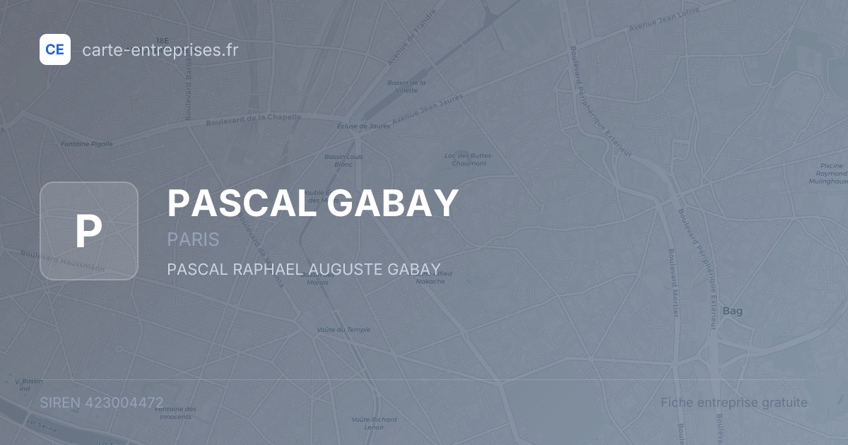 PASCAL GABAY — 423004472 — fiche entreprise