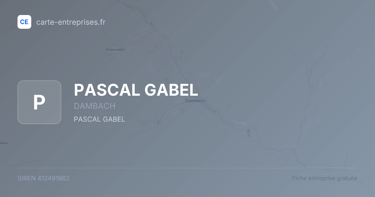 PASCAL GABEL — 412491862 — fiche entreprise