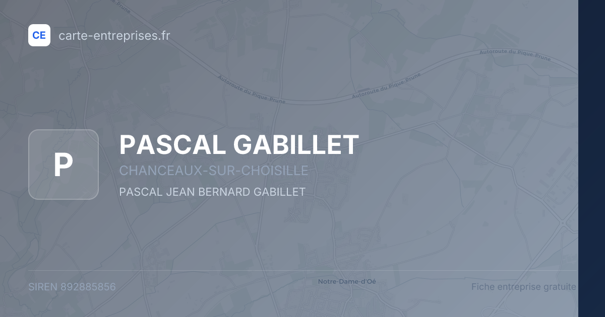 PASCAL GABILLET — 892885856 — fiche entreprise
