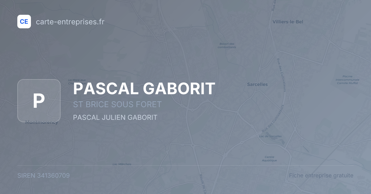 PASCAL GABORIT — 341360709 — fiche entreprise
