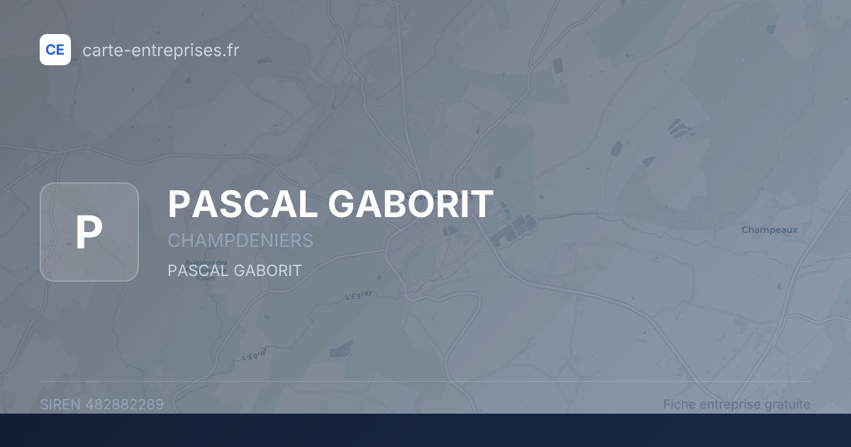 PASCAL GABORIT — 482882289 — fiche entreprise