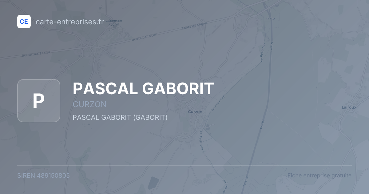 PASCAL GABORIT — 489150805 — fiche entreprise