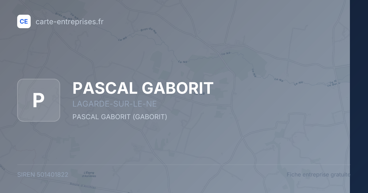 PASCAL GABORIT — 501401822 — fiche entreprise