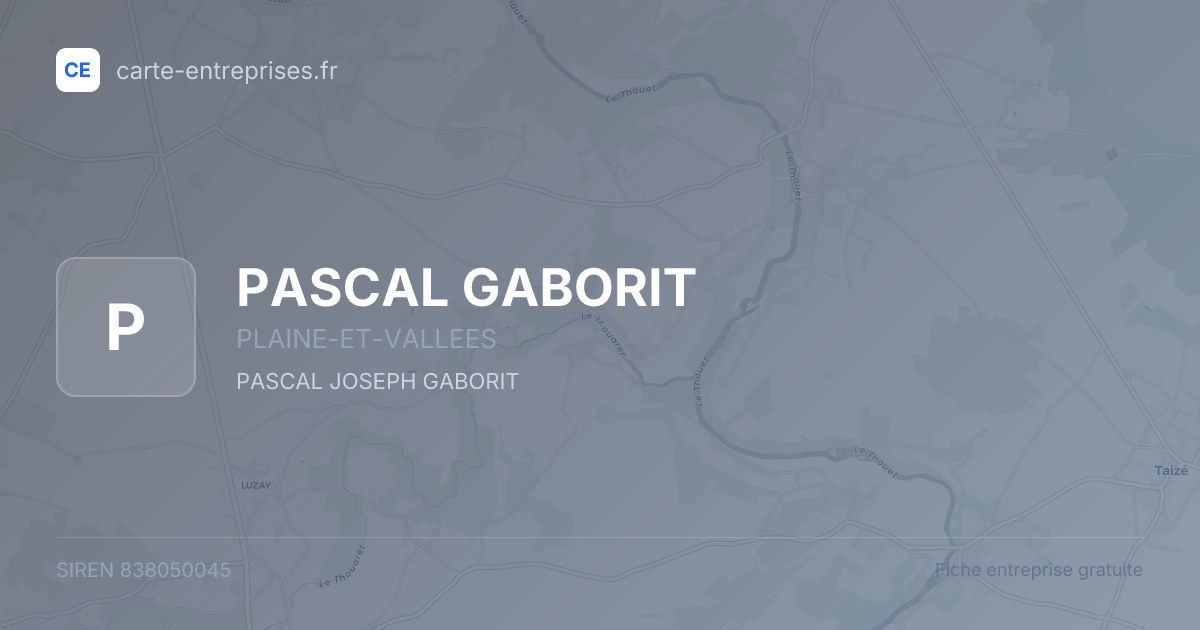 PASCAL GABORIT — 838050045 — fiche entreprise