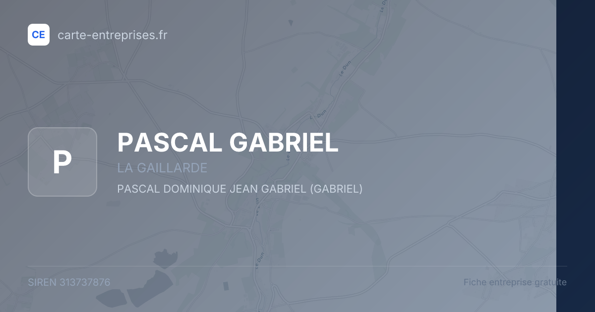 PASCAL GABRIEL — 313737876 — fiche entreprise