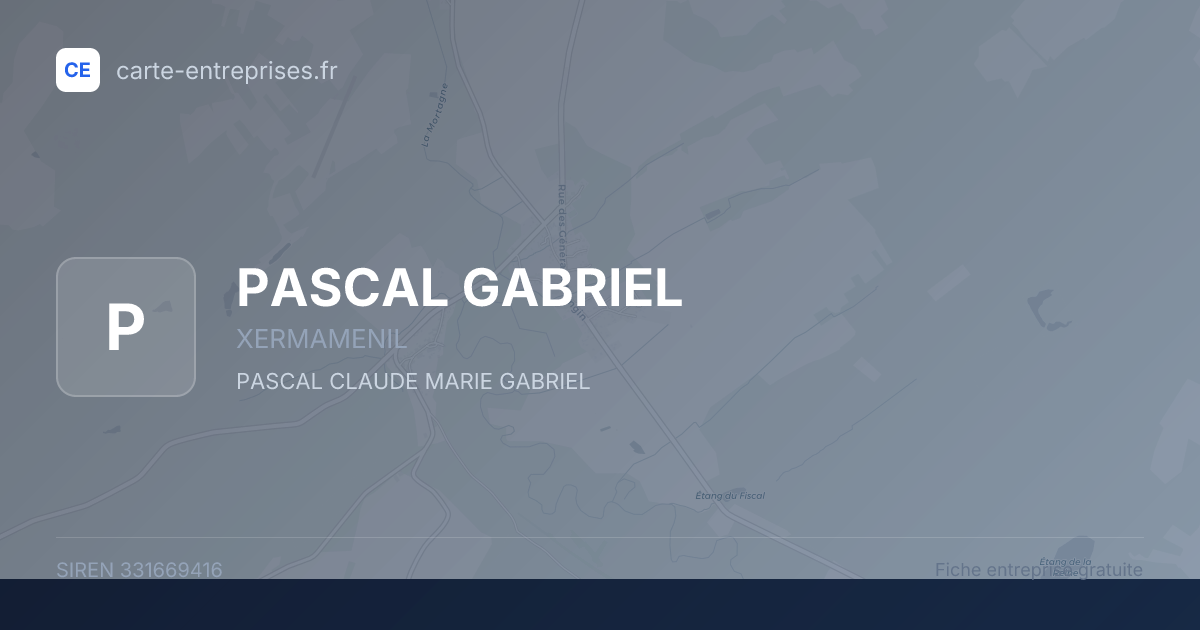 PASCAL GABRIEL — 331669416 — fiche entreprise