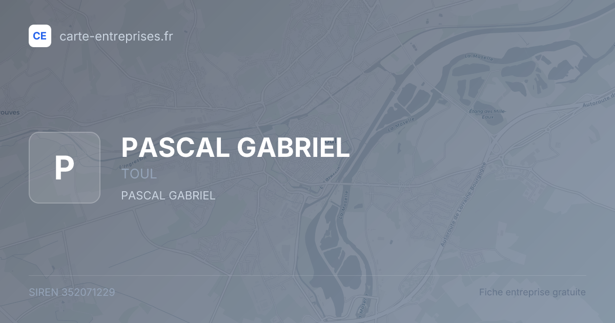 PASCAL GABRIEL — 352071229 — fiche entreprise