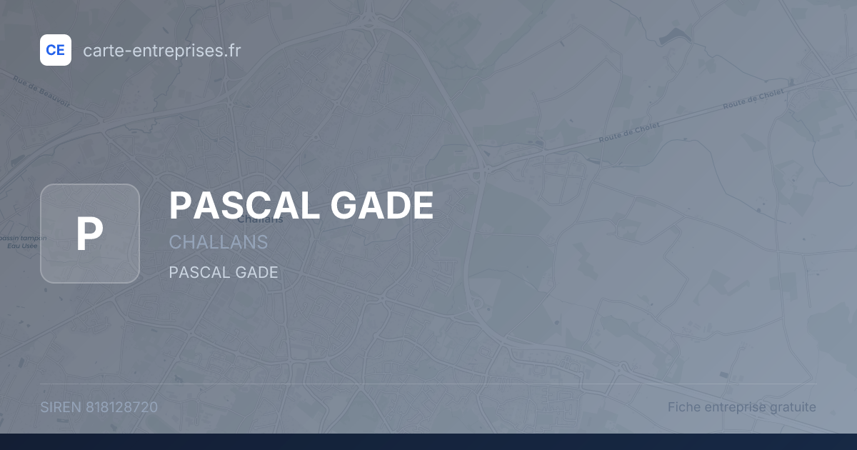 PASCAL GADE — 818128720 — fiche entreprise