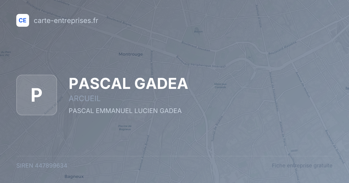 PASCAL GADEA — 447899634 — fiche entreprise