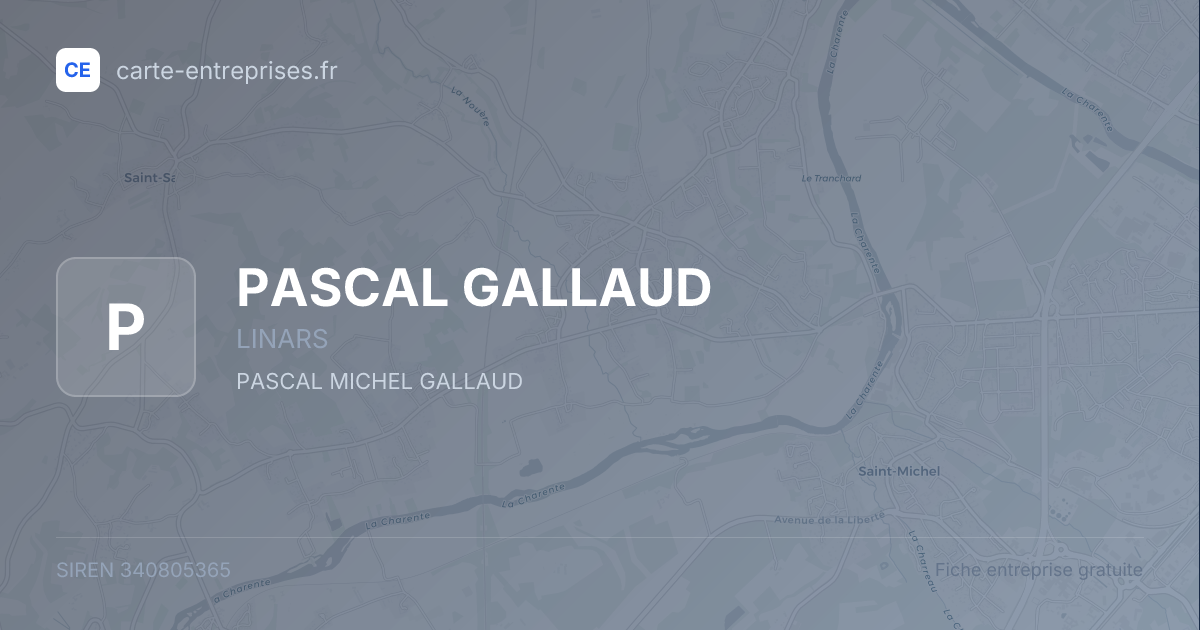 PASCAL GALLAUD — 340805365 — fiche entreprise