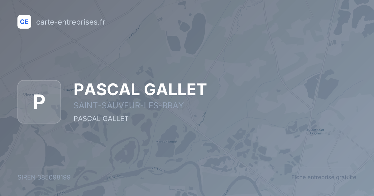 PASCAL GALLET — 385098199 — fiche entreprise