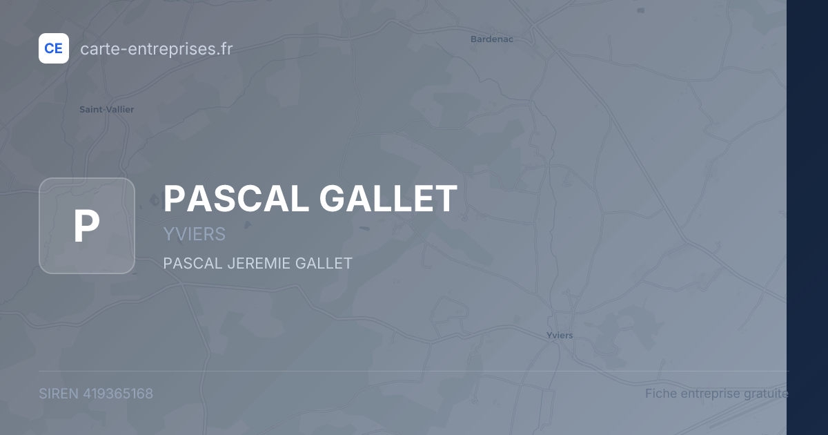 PASCAL GALLET — 419365168 — fiche entreprise