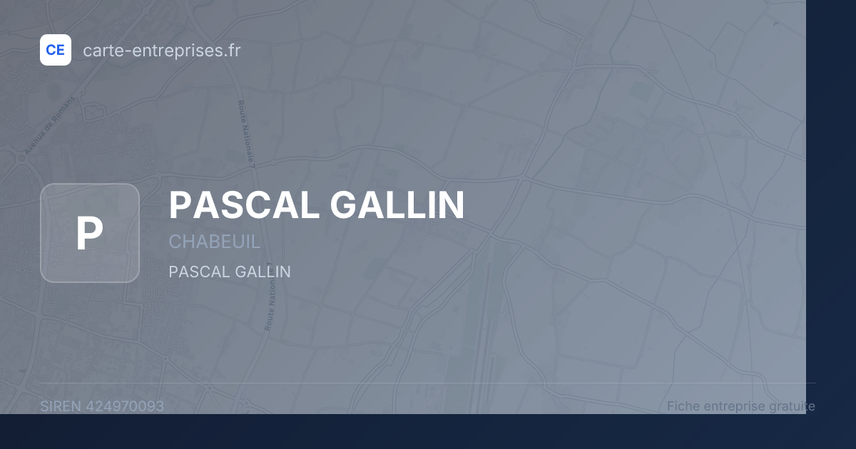 PASCAL GALLIN — 424970093 — fiche entreprise
