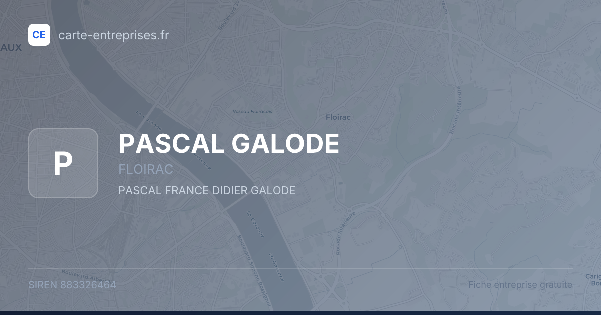 PASCAL GALODE — 883326464 — fiche entreprise