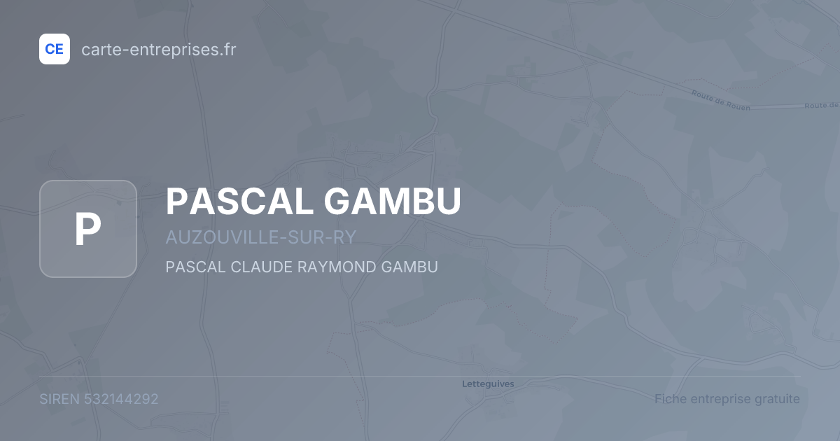 PASCAL GAMBU — 532144292 — fiche entreprise