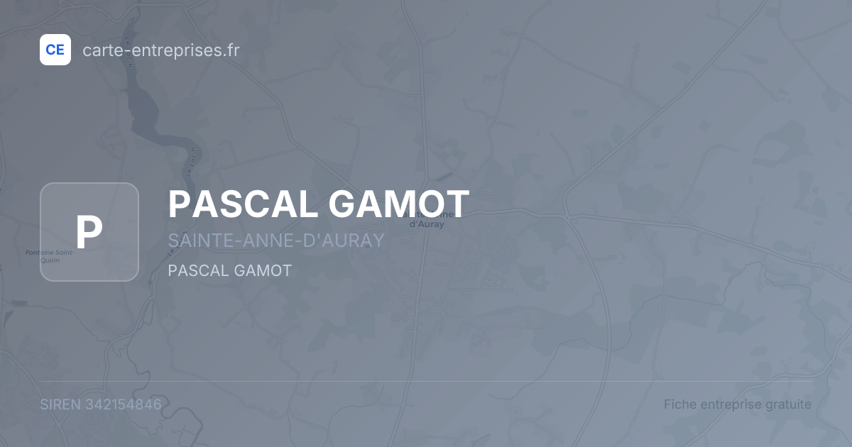 PASCAL GAMOT — 342154846 — fiche entreprise