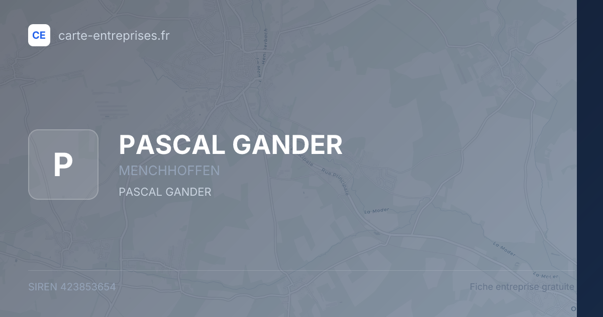 PASCAL GANDER — 423853654 — fiche entreprise