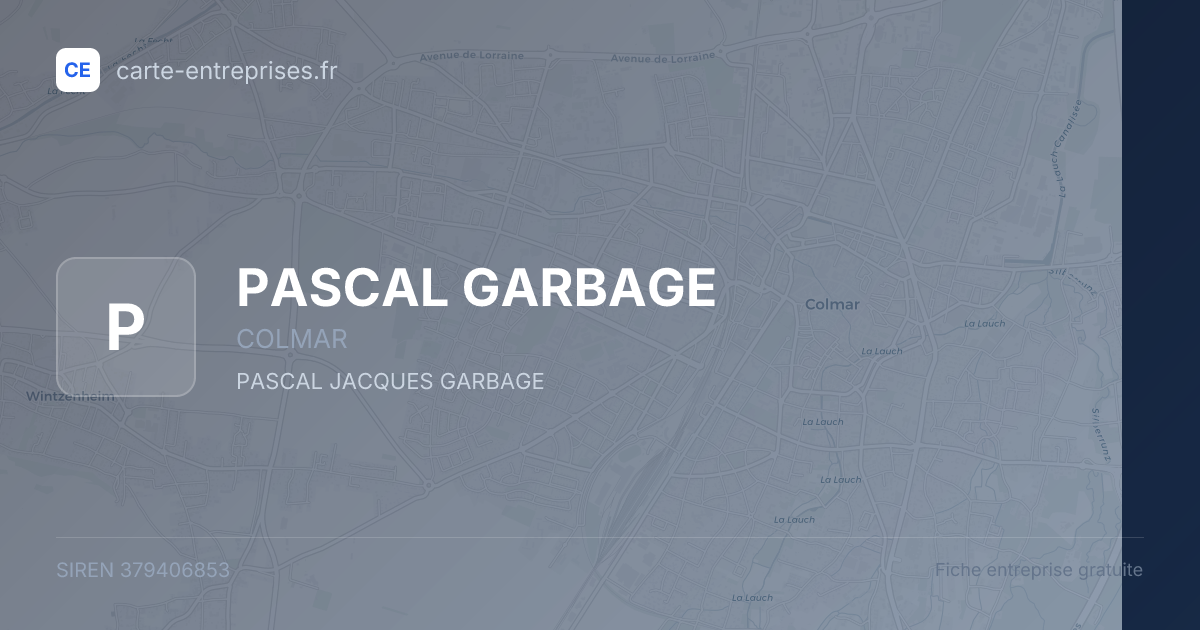 PASCAL GARBAGE — 379406853 — fiche entreprise