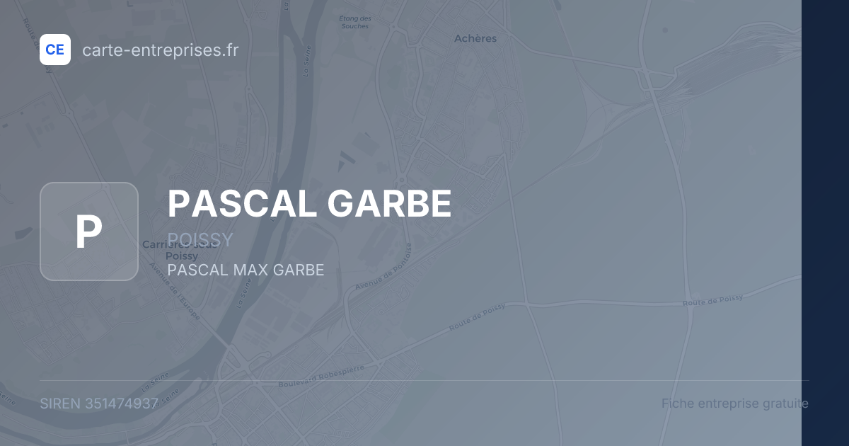 PASCAL GARBE — 351474937 — fiche entreprise