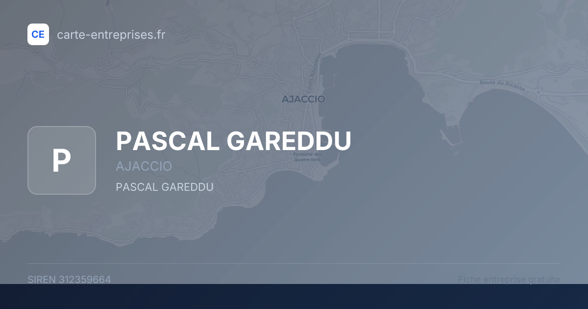 PASCAL GAREDDU — 312359664 — fiche entreprise