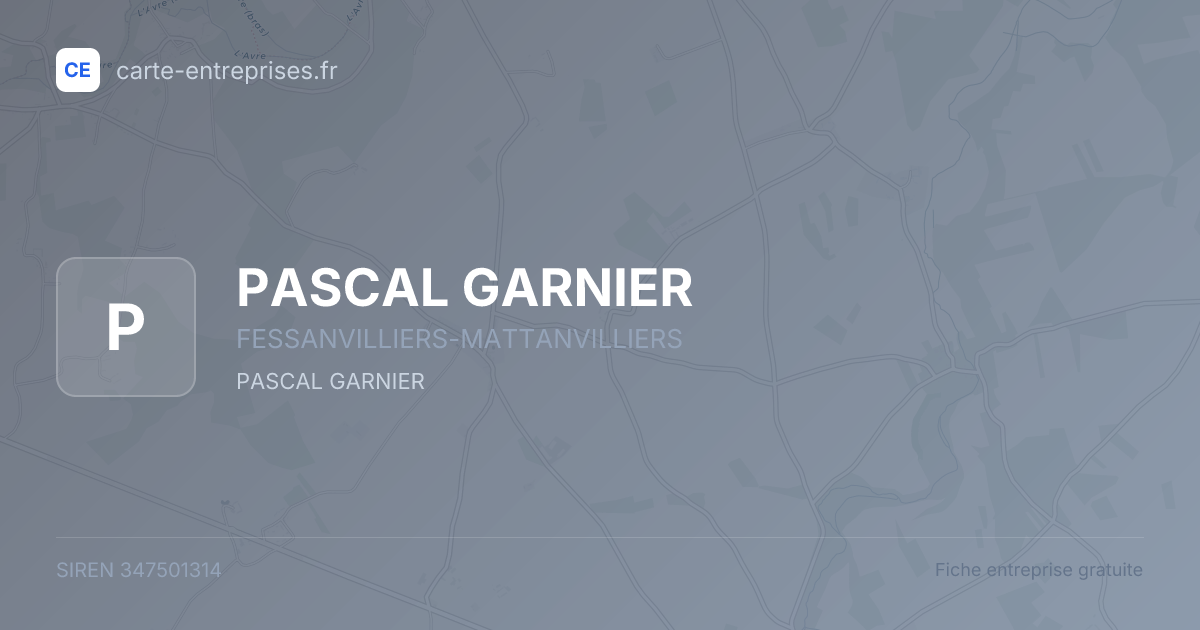 PASCAL GARNIER — 347501314 — fiche entreprise