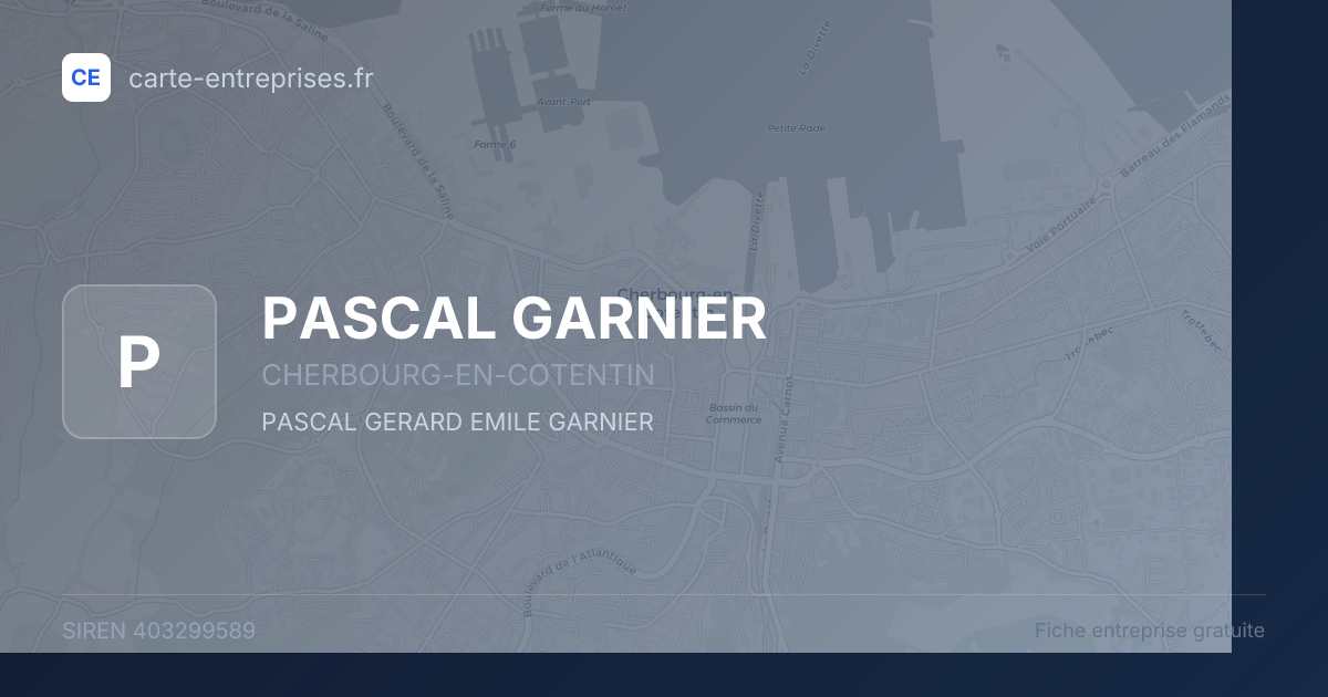 PASCAL GARNIER — 403299589 — fiche entreprise