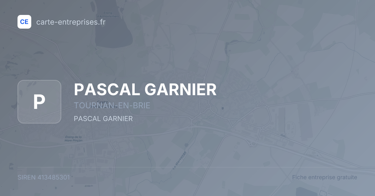 PASCAL GARNIER — 413485301 — fiche entreprise