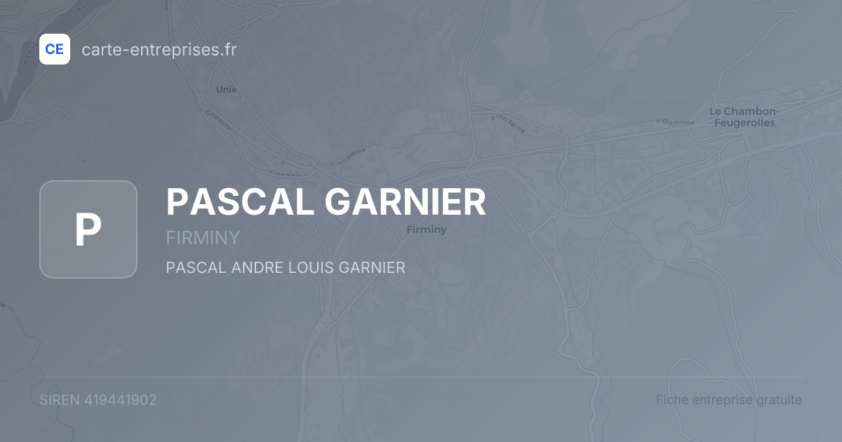 PASCAL GARNIER — 419441902 — fiche entreprise