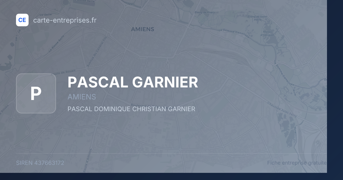 PASCAL GARNIER — 437663172 — fiche entreprise