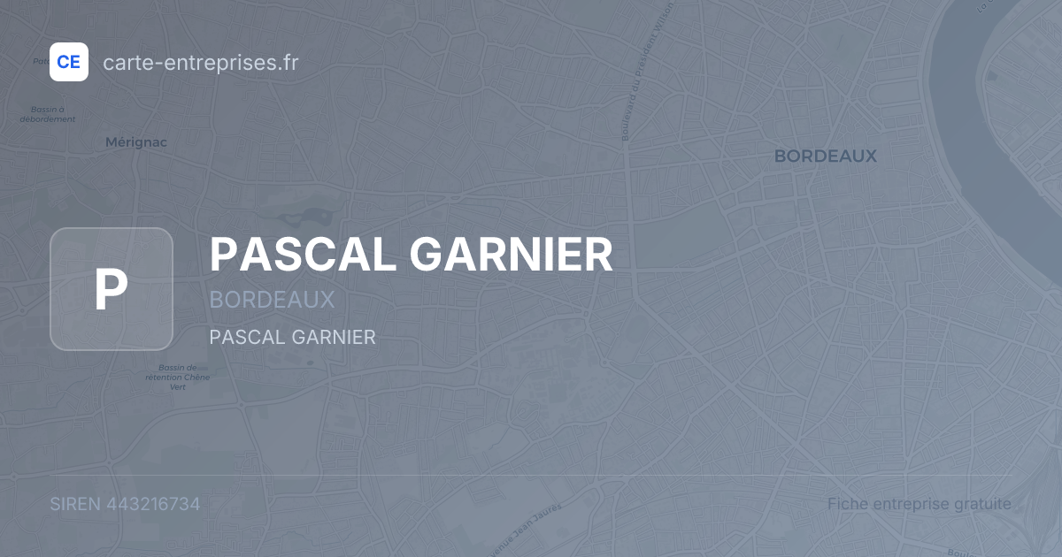 PASCAL GARNIER — 443216734 — fiche entreprise
