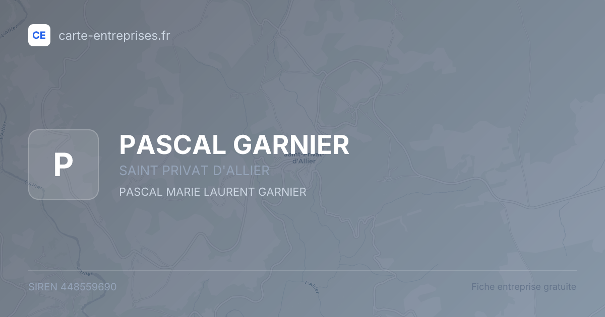 PASCAL GARNIER — 448559690 — fiche entreprise