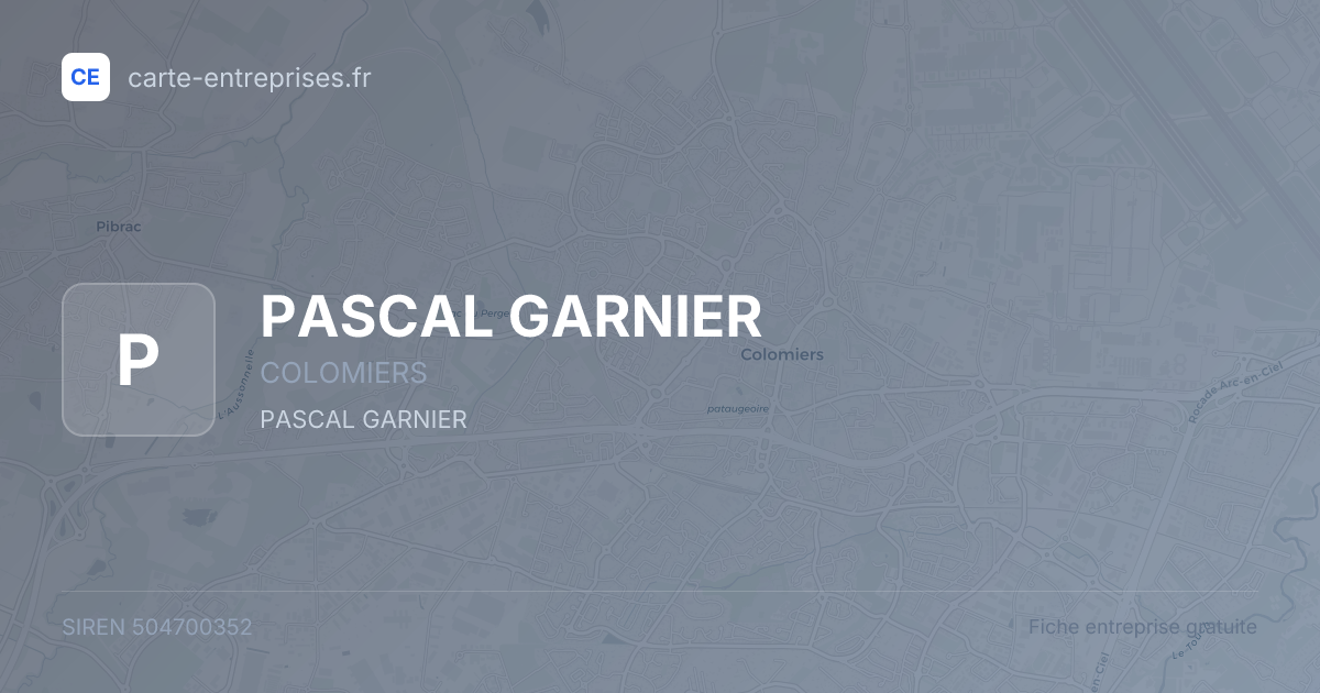 PASCAL GARNIER — 504700352 — fiche entreprise