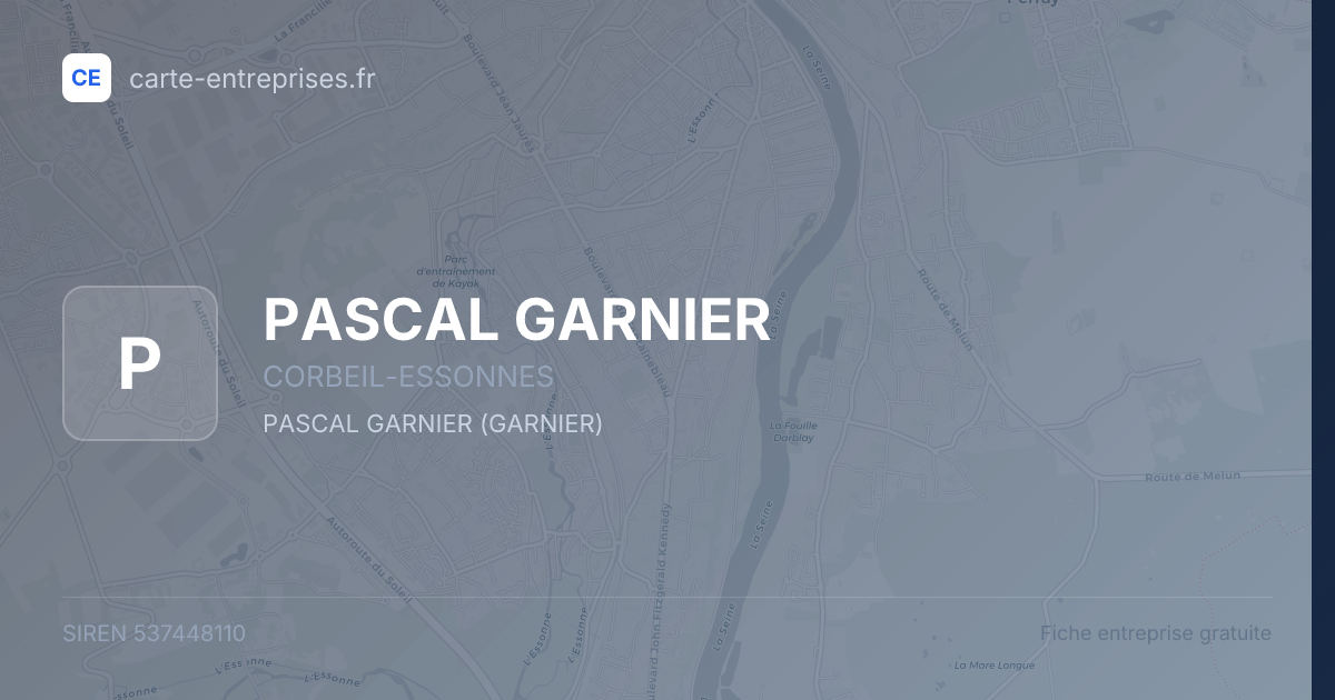 PASCAL GARNIER — 537448110 — fiche entreprise