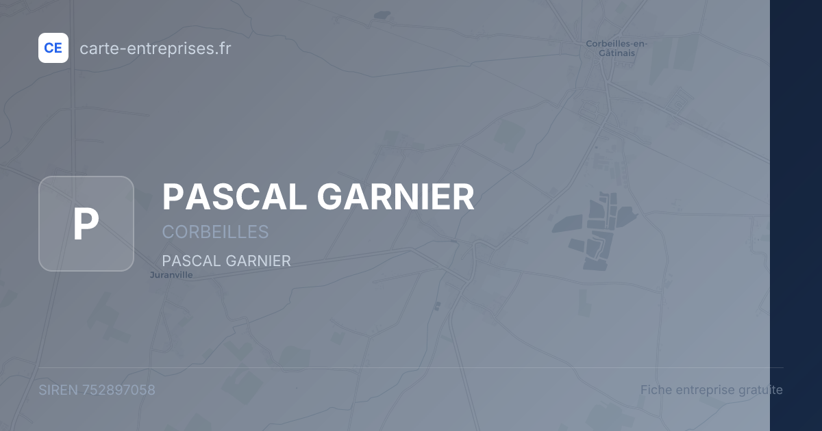 PASCAL GARNIER — 752897058 — fiche entreprise