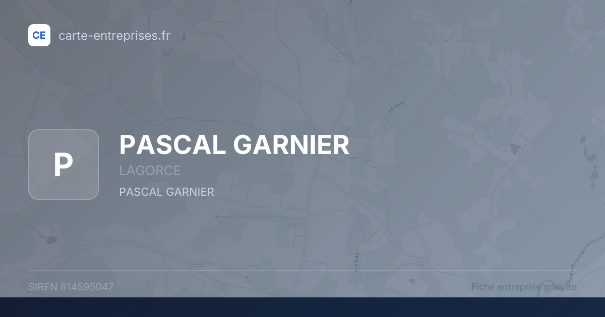 PASCAL GARNIER — 814595047 — fiche entreprise