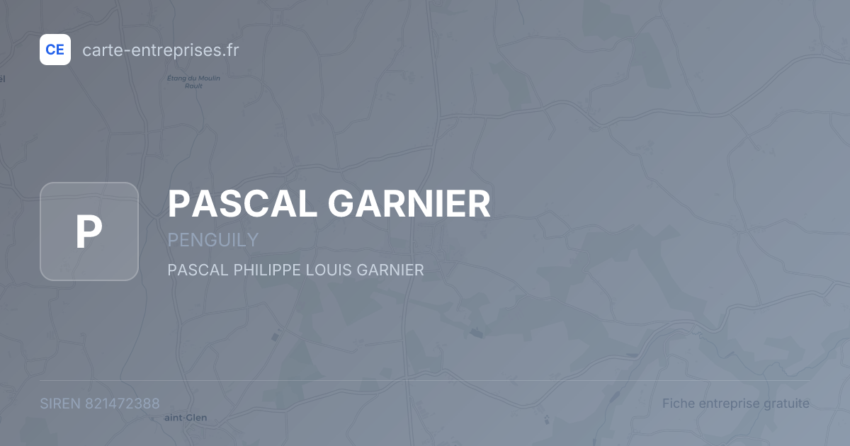 PASCAL GARNIER — 821472388 — fiche entreprise