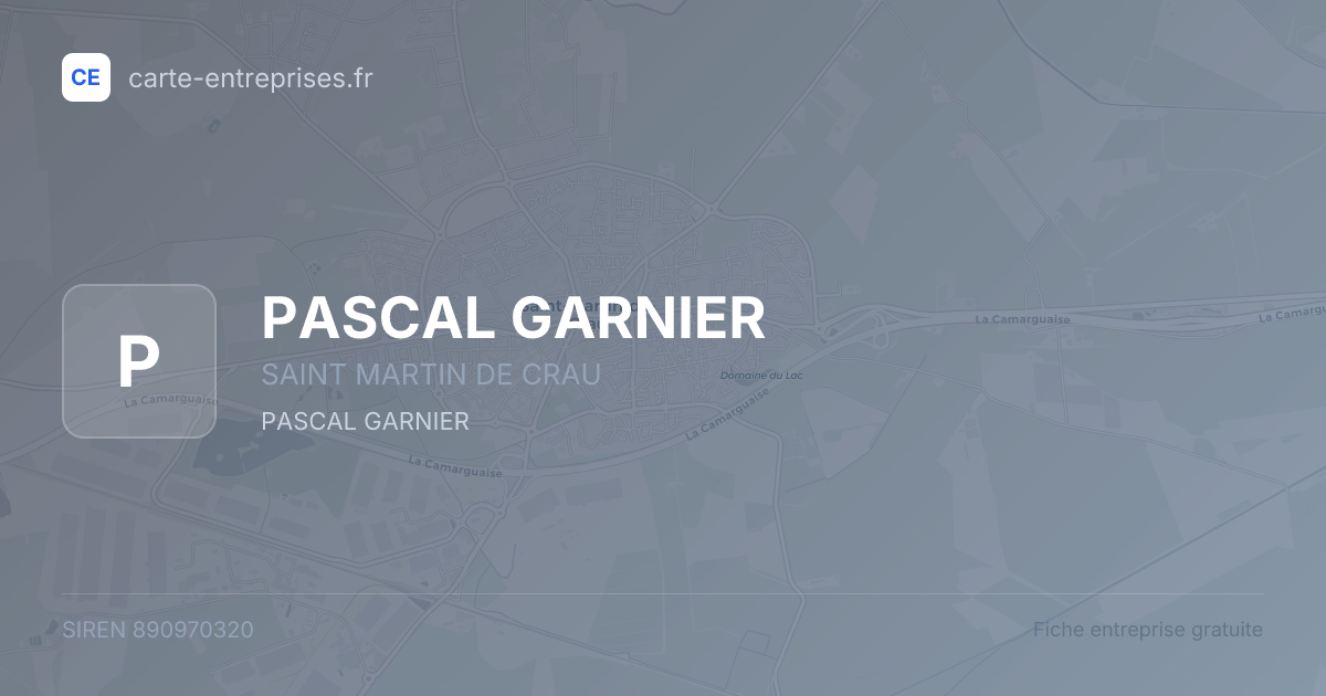PASCAL GARNIER — 890970320 — fiche entreprise