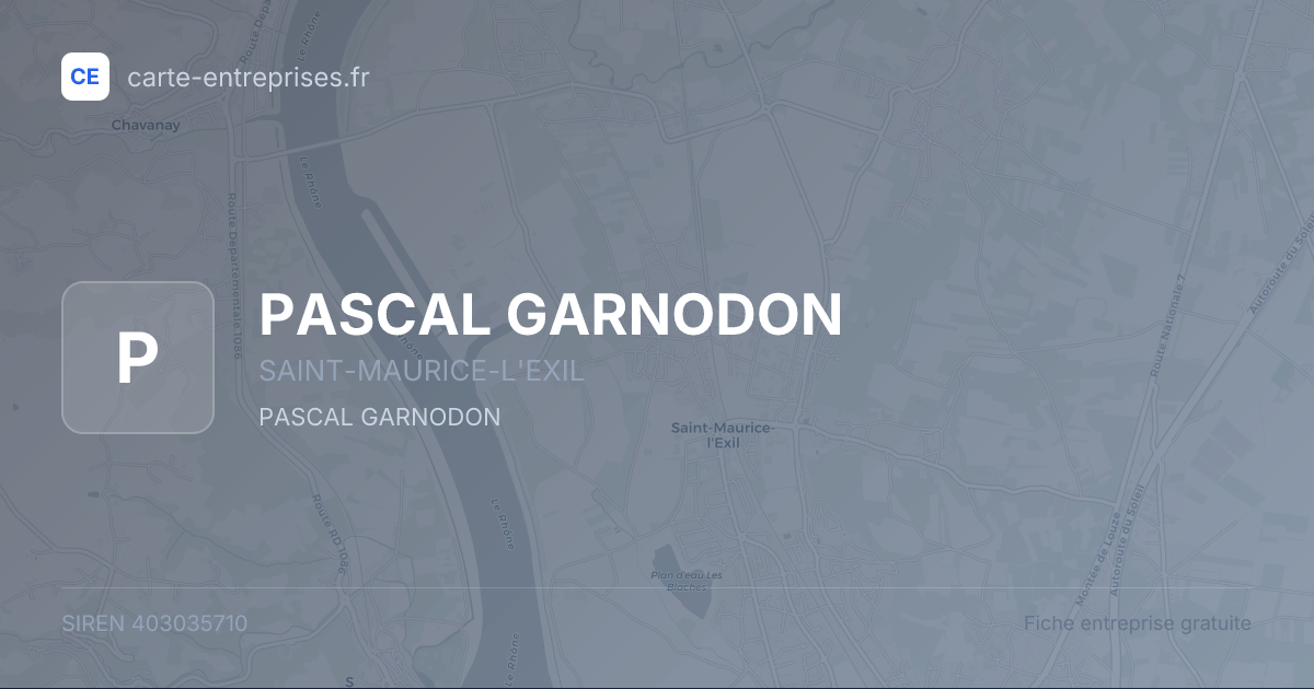 PASCAL GARNODON — 403035710 — fiche entreprise