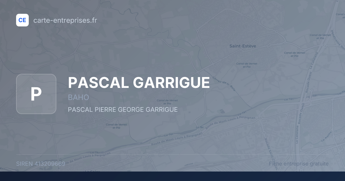 PASCAL GARRIGUE — 413209669 — fiche entreprise
