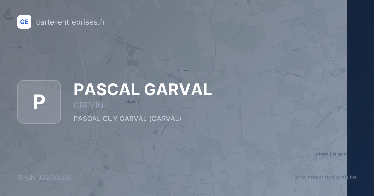 PASCAL GARVAL — 333055366 — fiche entreprise