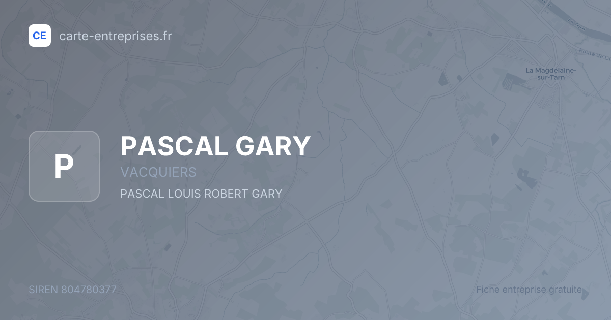 PASCAL GARY — 804780377 — fiche entreprise