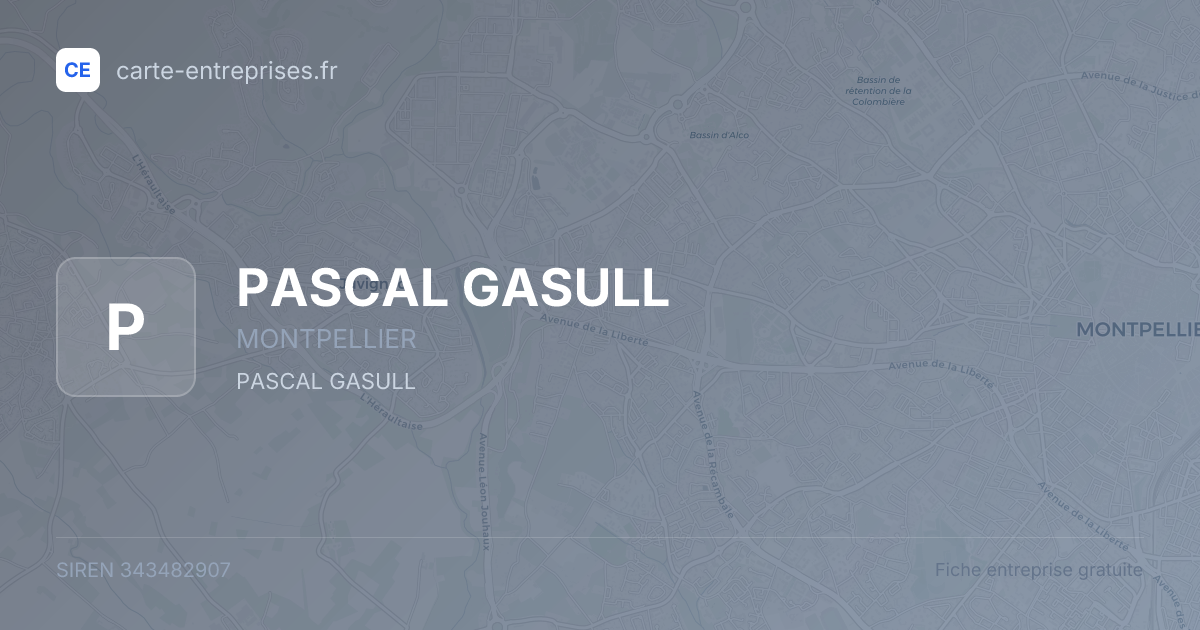 PASCAL GASULL — 343482907 — fiche entreprise