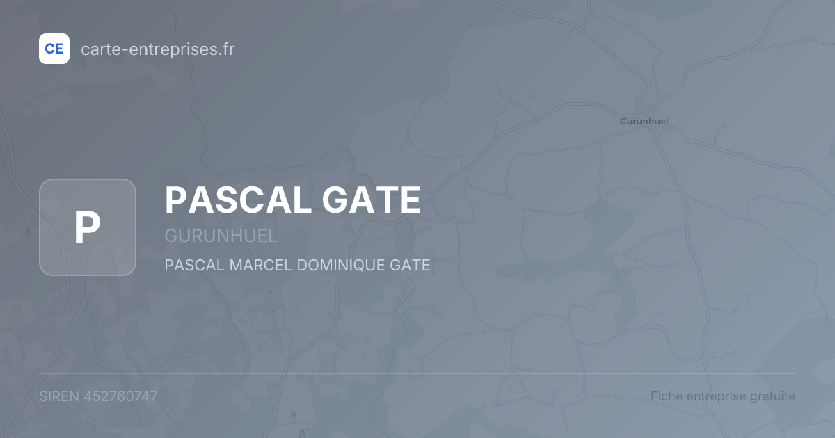 PASCAL GATE — 452760747 — fiche entreprise